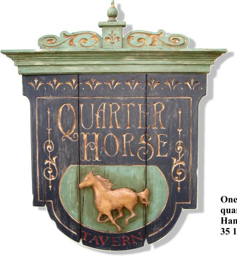 Vintage Sign with hand carved horse 