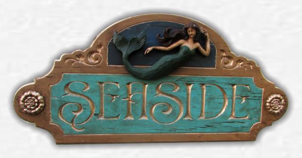 Seaside rustic sign beach house