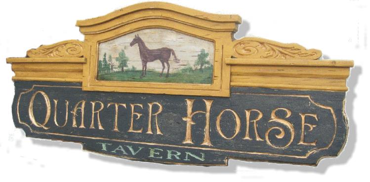 Vintage sign with hand painted horse