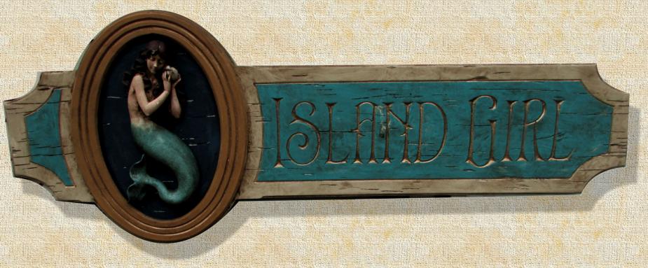 Tropical vintage signs with mermaids