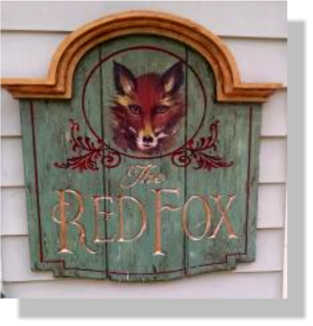 Red Fox vintage sign with hand painted fox head