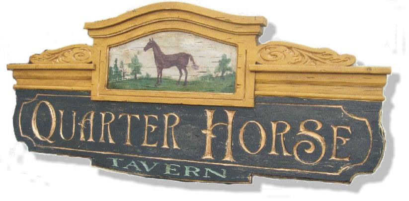 Vintage sign with hand painted horse